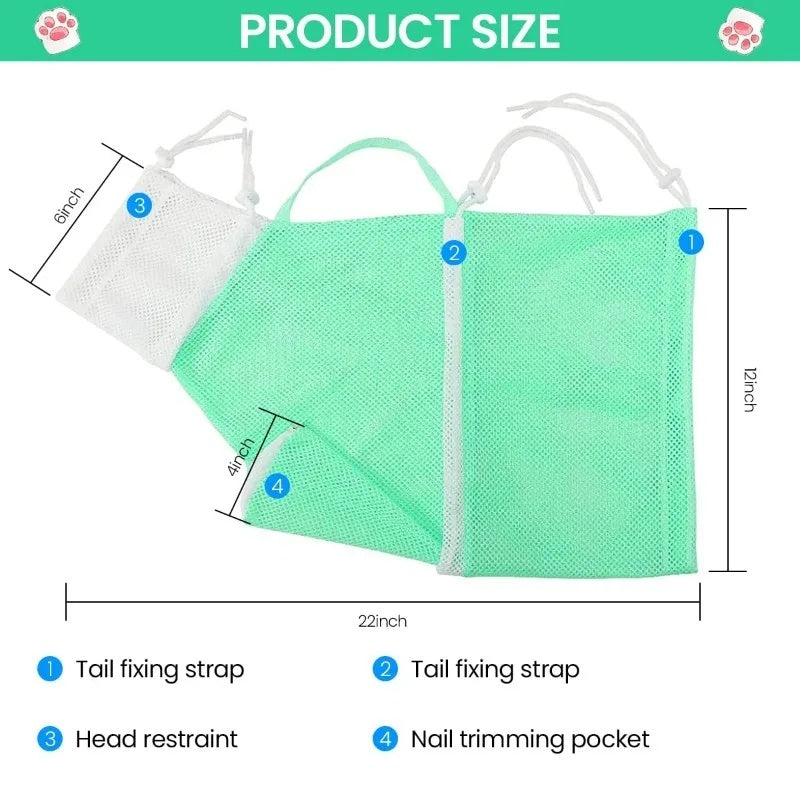 Transform Your Pet Grooming Routine with Our Adjustable Mesh Restraint Bag