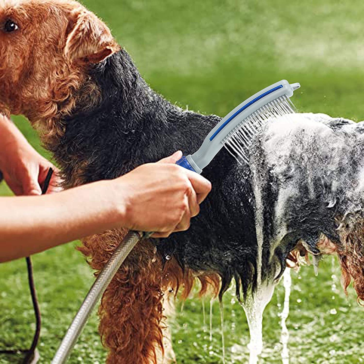 The Ultimate Pet Bath Brush With Integrated Water Hose Shower Tool