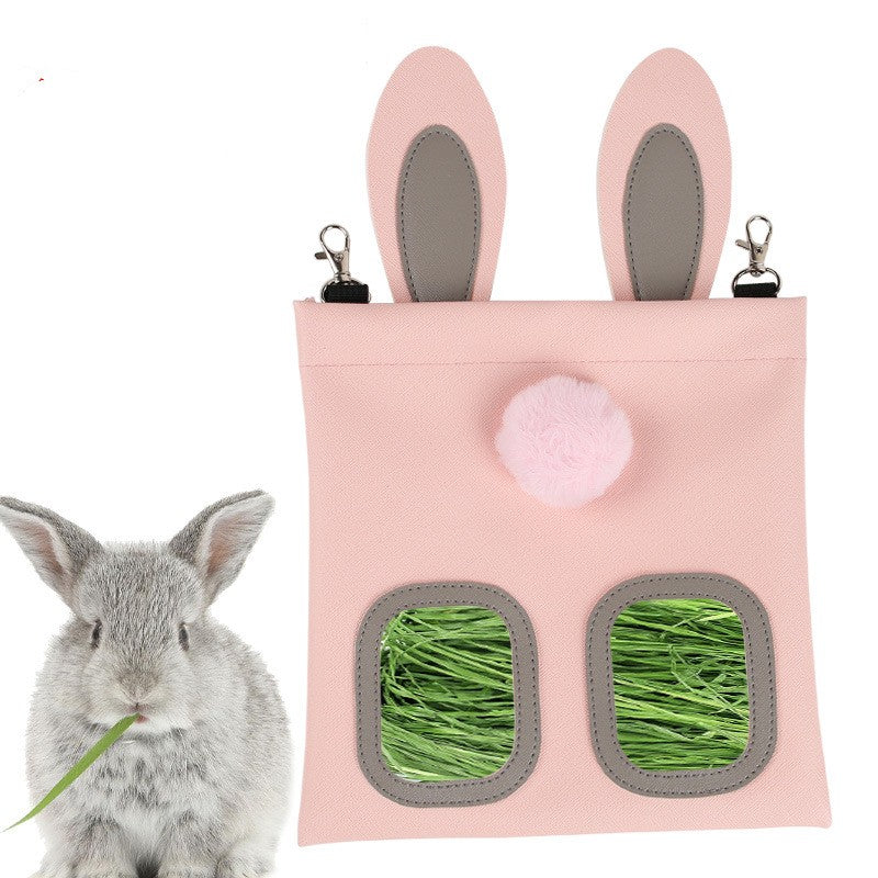Experience Pet Care Like Never Before with Our Cute Straw Rabbit Hamster Feeder Bag